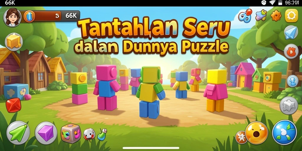 Tampilan gameplay <strong>66K</strong> yang menantang dan seru dalam memecahkan puzzle.