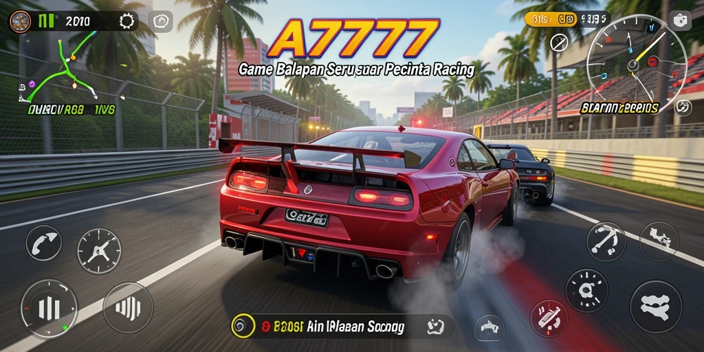 Tampilan menarik dari gameplay balapan A7777.