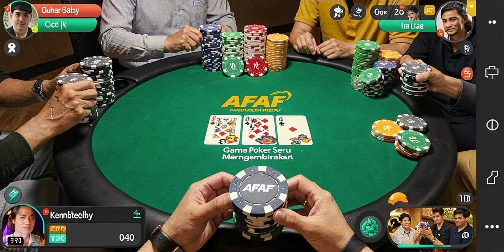 Tampilan gameplay Poker yang mendebarkan di AFAF.