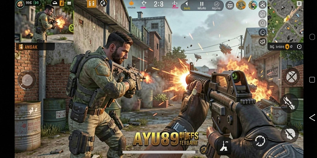 Tangkapan layar gameplay AYU89 yang menegangkan dan penuh aksi.