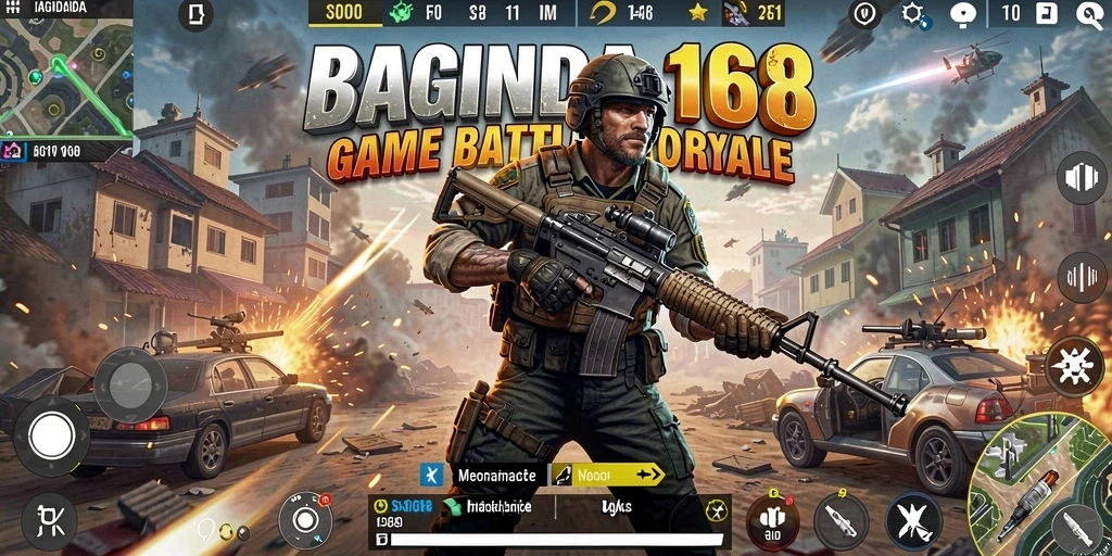 Tangkapan layar BAGINDA168 menunjukkan aksi mendebarkan dalam pertempuran Battle Royale.