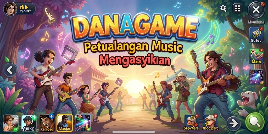 Tampilan gameplay <strong>DANAGAME</strong> yang menampilkan interaksi musik yang seru.