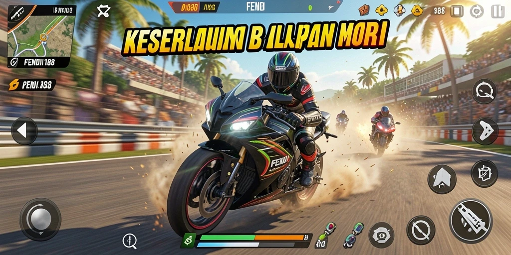 Tampilan seru saat balapan motor di FENDI188.