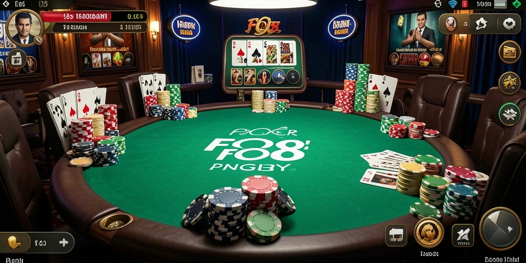 Tampilan gameplay seru dalam permainan Poker FO8