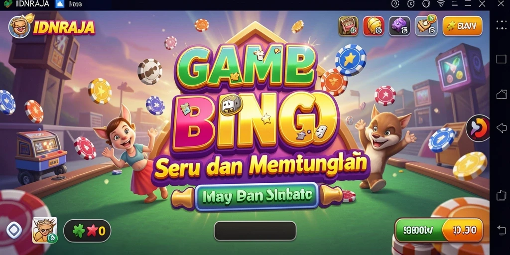 Screenshot gameplay IDNRAJA dengan suasana Bingo yang meriah.