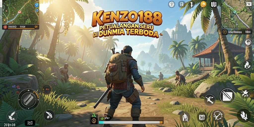 Tangkapan layar gameplay KENZO188 yang menampilkan dunia terbuka yang menakjubkan.