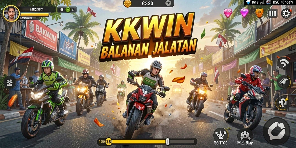 Screenshot KKWIN menunjukkan serunya balapan di trek yang mensimulasikan atmosfer nyata.
