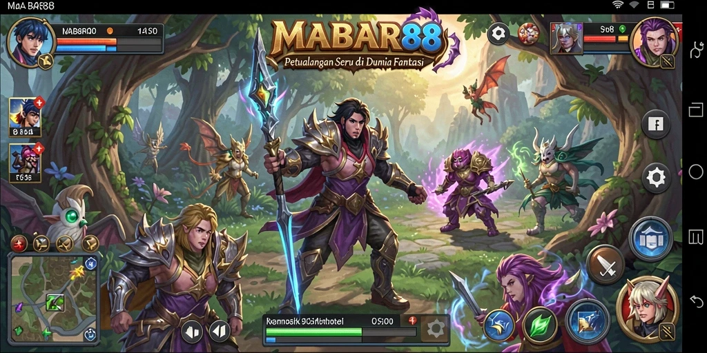 Tampilan gameplay menakjubkan dalam MABAR88 dengan pertarungan ARPG yang seru.