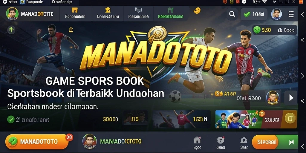 Tangkapan layar utama MANADOTOTO yang menunjukkan fitur taruhan olahraga.