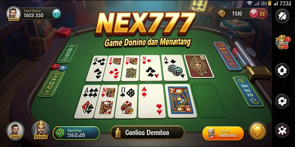 Screenshot gameplay menunjukkan serunya bermain Domino di NEX777.