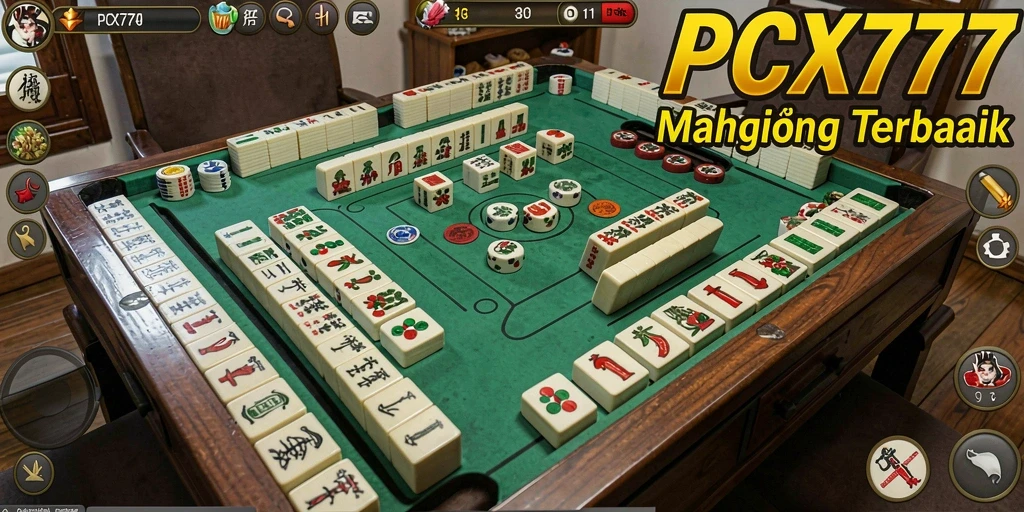 Tangkapan layar gameplay PCX777 menampilkan tantangan seru Mahjong.