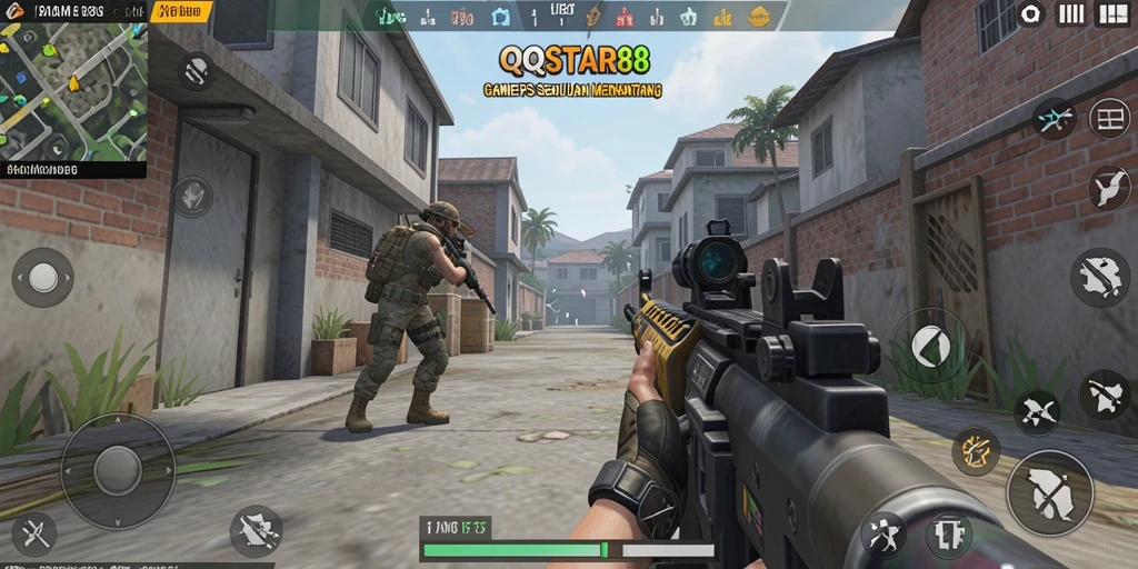 Screenshot gameplay QQSTAR88 dengan aksi menegangkan dan grafis tajam.