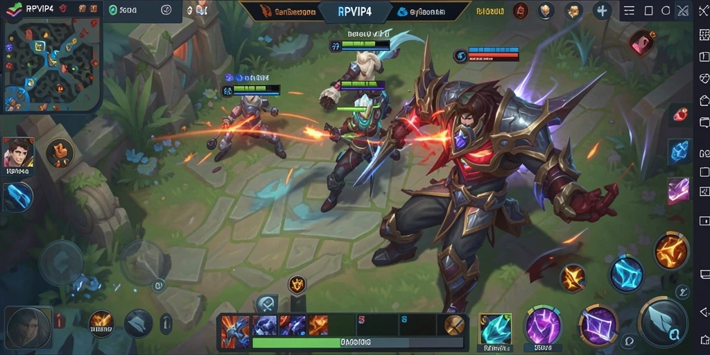Gameplay seru RPVIP4 dalam pertarungan MOBA.