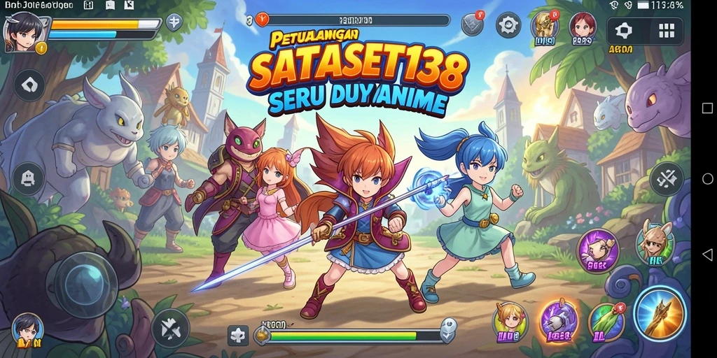 Tampilan gameplay yang seru dan karakter anime yang ikonik.