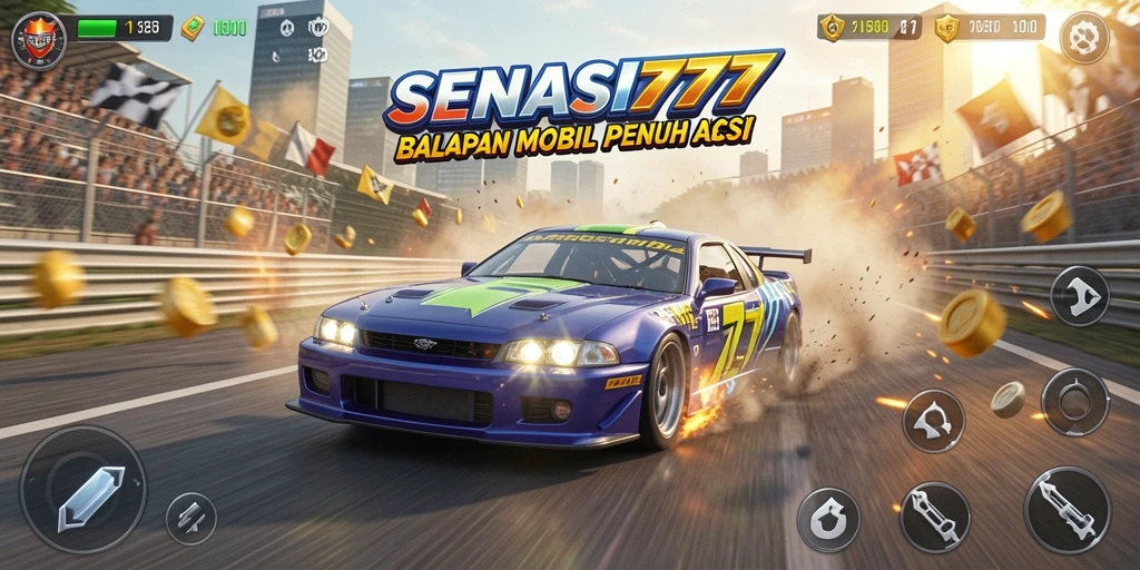 Tangkapan layar gameplay SENSASI777 yang menunjukkan balapan seru.