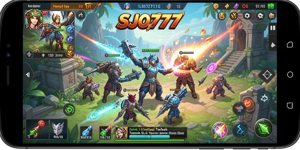 Screenshot menunjukkan pertempuran seru dalam gameplay SLG.