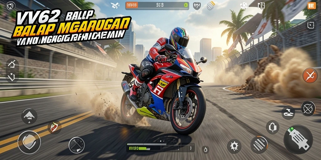 Gameplay menarik dari balapan motor yang seru.