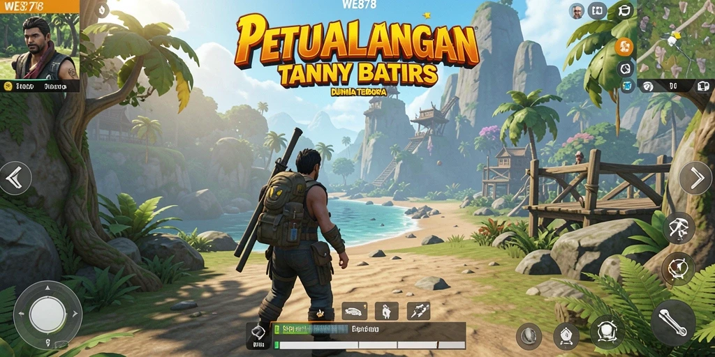 Screenshot WE878 menampilkan aksi eksplorasi di dunia terbuka.