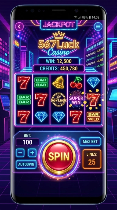 Tampilan antarmuka 567luck yang ramah pengguna.